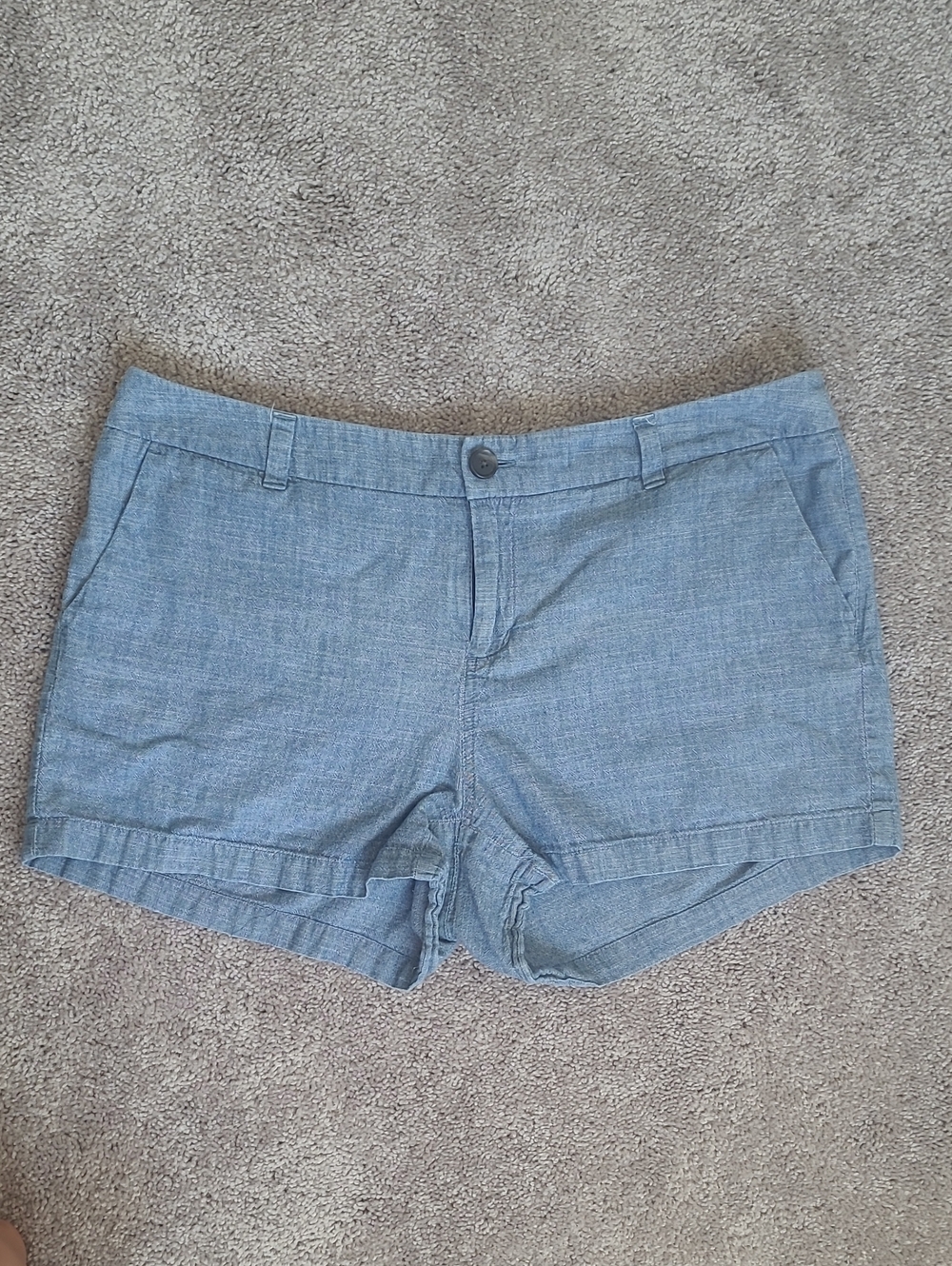 100% Cotton Merona Chambray Light Blue Women's Shorts